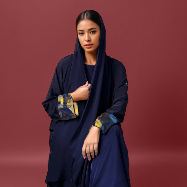 Touch of Art Abaya - Navy