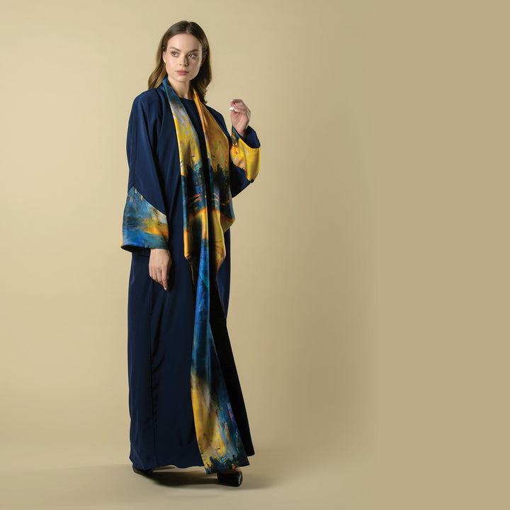 Standing By Your Door - Draped Trim Art Abaya