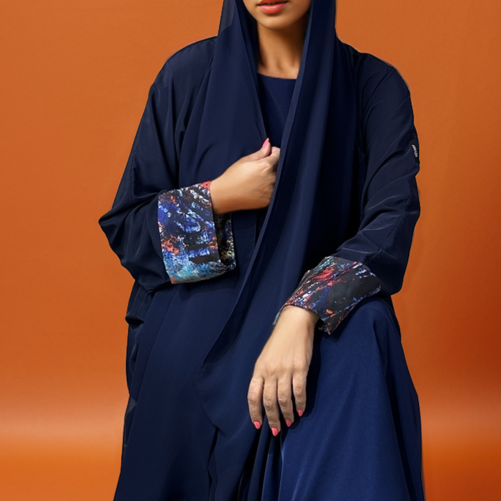 Touch of Art Abaya - Navy