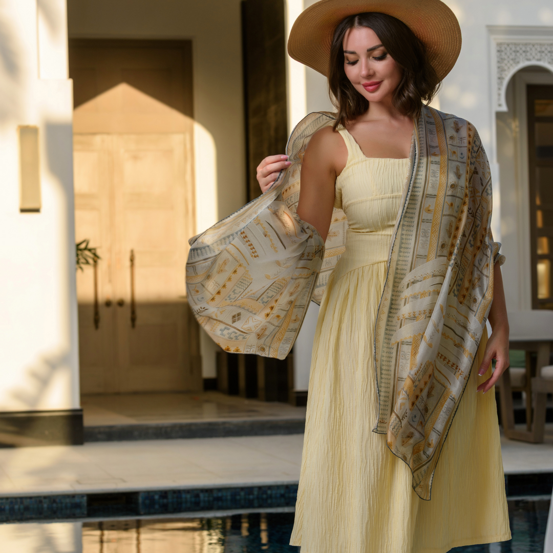 Palm Paradise - Long  Scarf