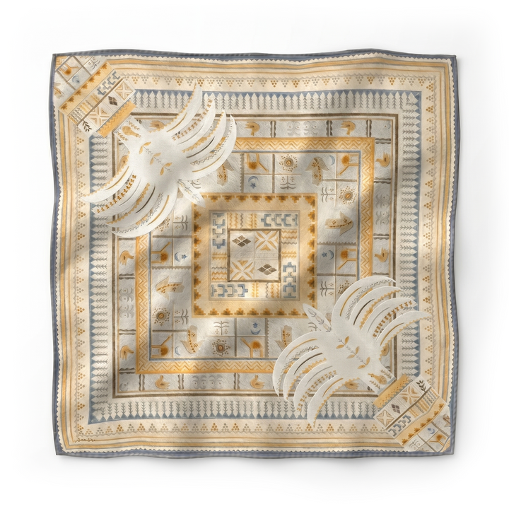 جنّةٌ فيها نخيل - وشاح مربع