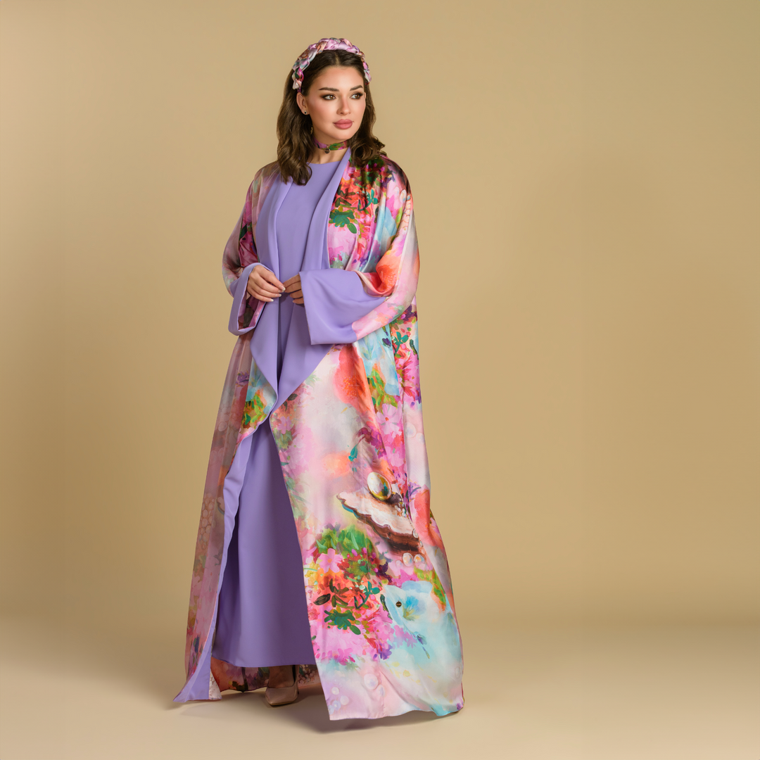 Pearls -  Draped - Full Art Abaya