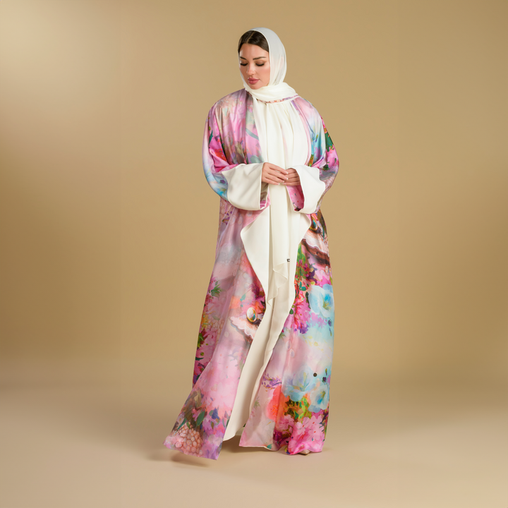 Pearls -  Draped - Full Art Abaya