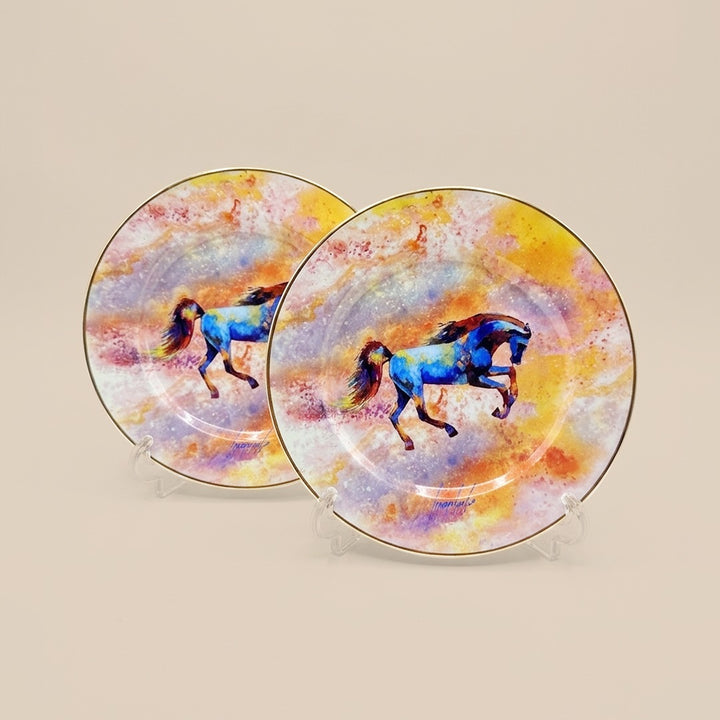 Horses & Night - Small Round Plate - SET OF 2