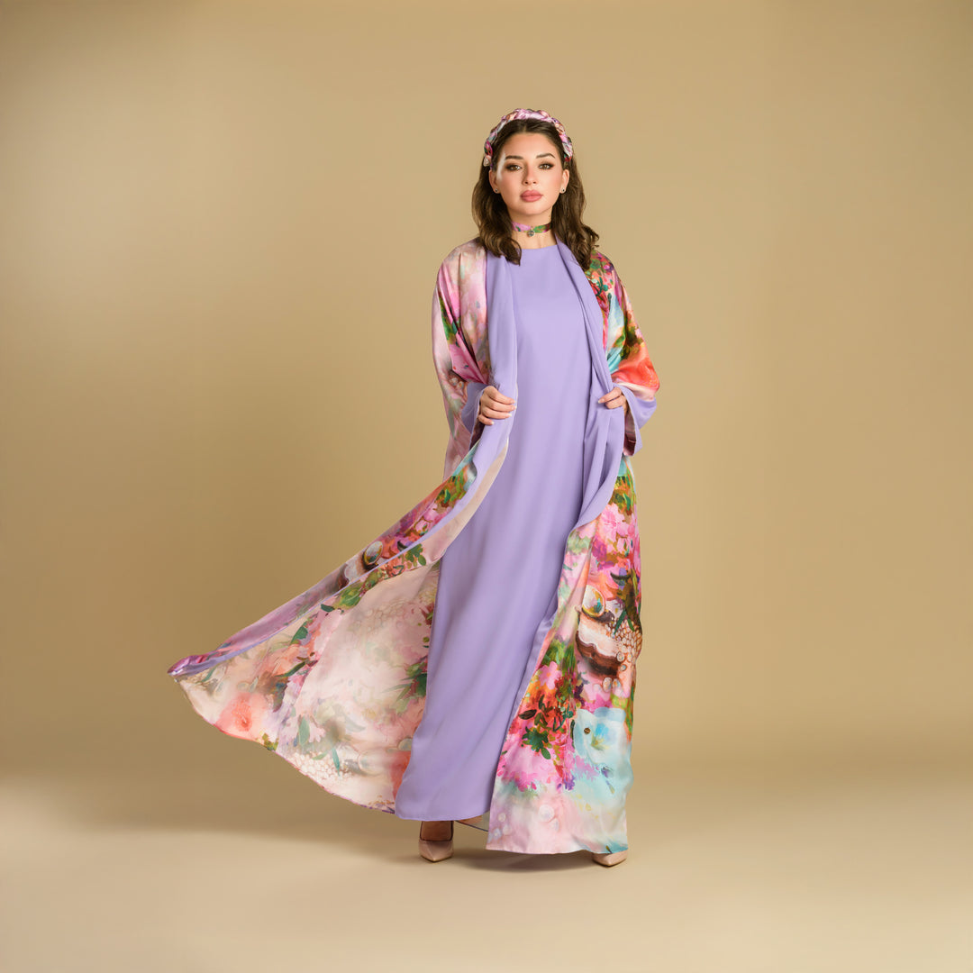 Pearls -  Draped - Full Art Abaya