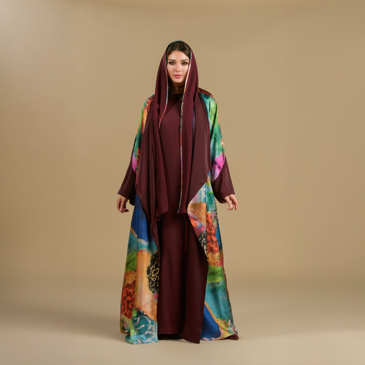 Ya Wardati, Ya Nediyya (My Dew-Kissed Rose) - Draped Full Art Abaya