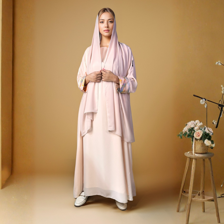 Touch of Art Abaya - Peach