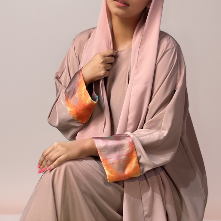 Touch of Art Abaya - Silver Pink