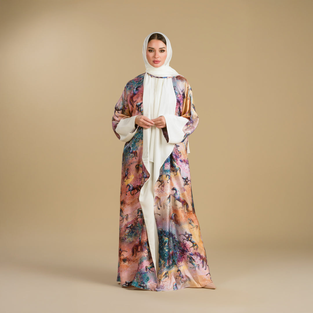 Horses & Night -  Draped - Full Art Abaya